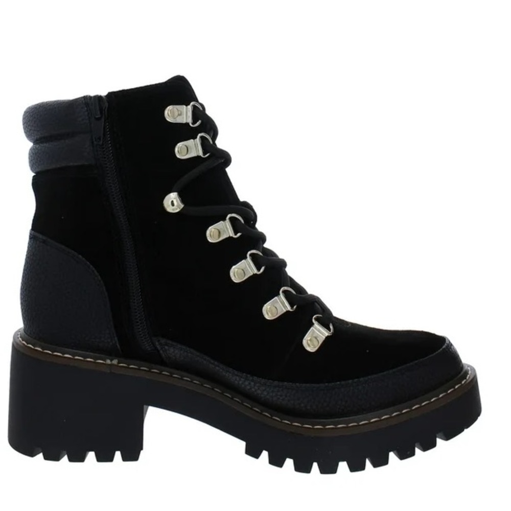 NEW IN BOX Giani Bernini Maddyson Womens Lug Sole Leather Booties Black 8.5